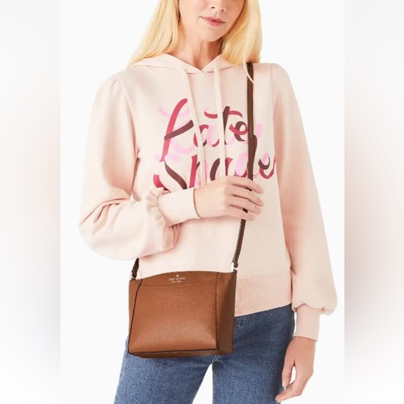 New Kate Spade Monica Pebbled Leather Crossbody Warm Gingerbread - Picture 2 of 4